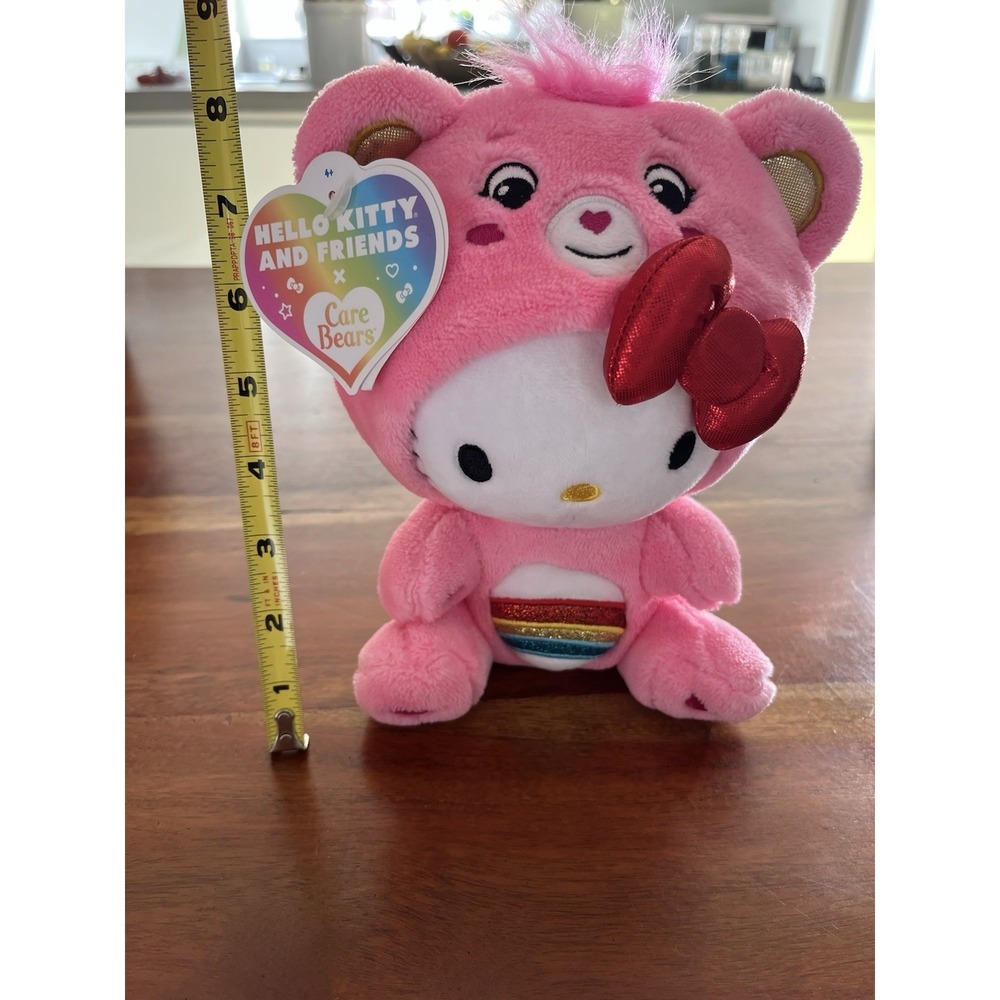 Care Bear Hello Kitty Dressed As Cheer Bear 8" Fun-Size Plush NEW
